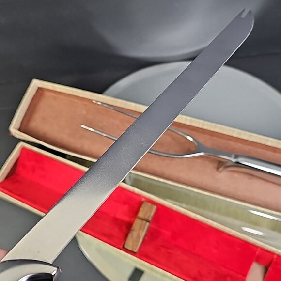 Vintage GERBER LEGENDARY BLADES CARVING SET Snickersnee Knife & Ron Fork USA - Picture 8 of 14